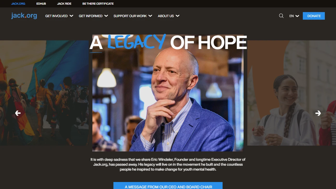 Top-of-page preview of the modernized Jack.org desktop website.